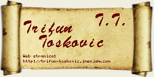 Trifun Tošković vizit kartica